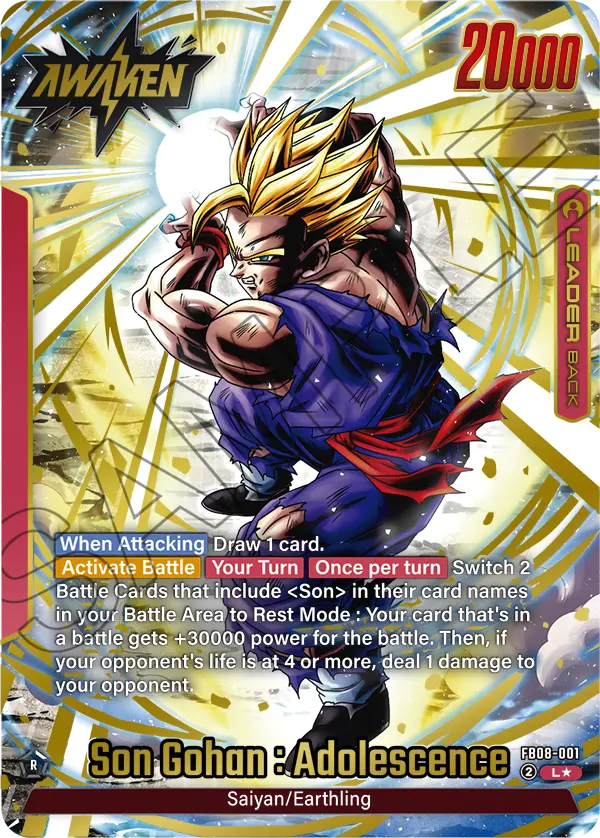 Son Gohan : Adolescence (FB08 001) - Alt Art A1