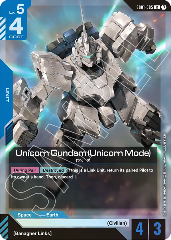 Unicorn Gundam (Unicorn Mode) (GD01 005) - Alt Art A2